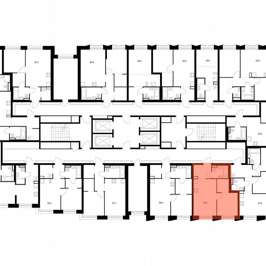 1-к. квартира, 34,6 м², 13/28 эт.