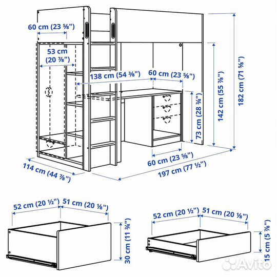 Кровать-чердак IKEA