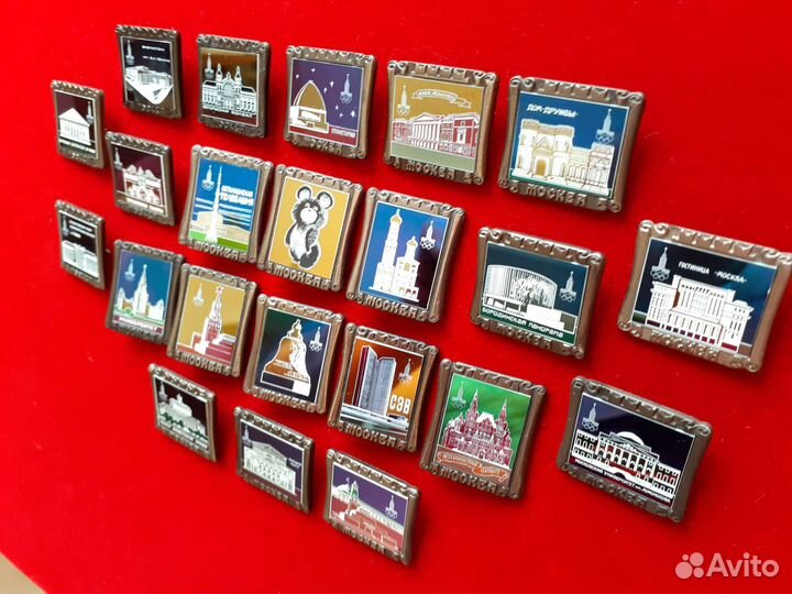 Полный набор значков Олимпиада 80. Ситалл. Здания