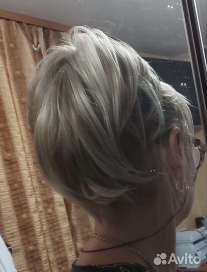 Хвост шиньон на заколке