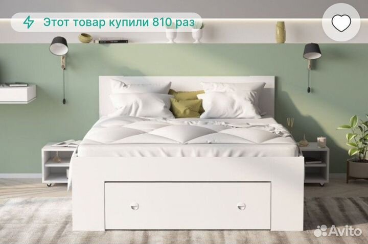 Кровать двухспальная 160x200 с реечным дном