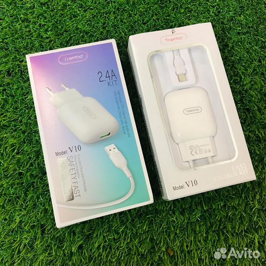 Зарядное устройство + кабель microUSB (2USB/2.4A)