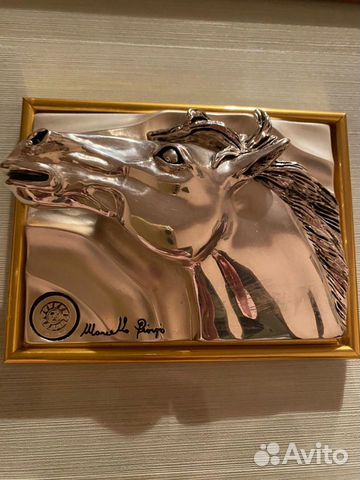 Marcello Giorgio панно серебро лошадь