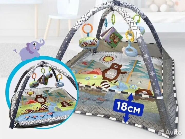 Развивающий игровой коврик-манеж 0+