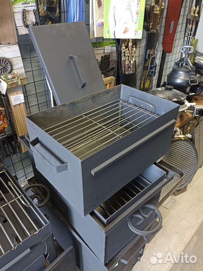 Коптильня 400 мм Дымок с решётками из нерж 3мм