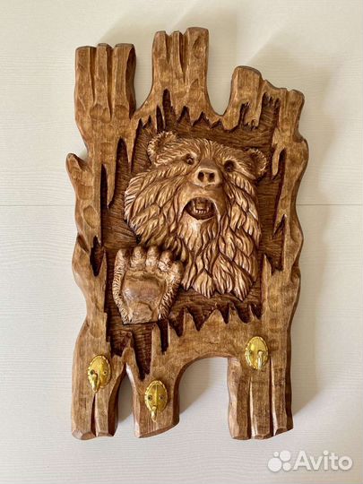 Ключница настенная, ручная работа, из осины