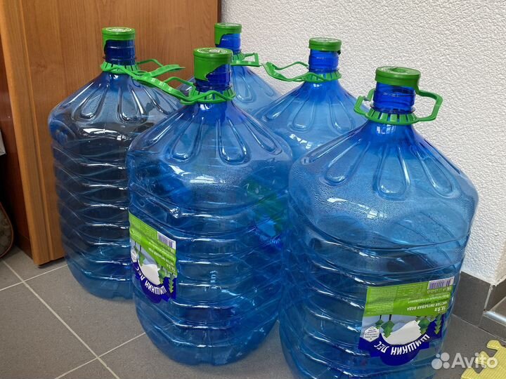 Бутыль 19 литров с ручкой и крышкой 5 шт