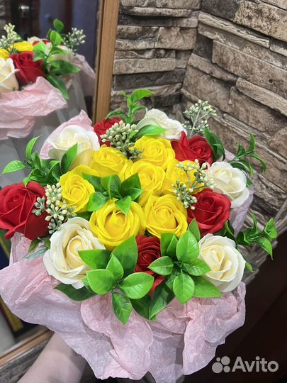 Букет из мыльных роз