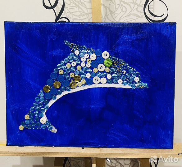 Картина акрилом Дельфин, 30*40