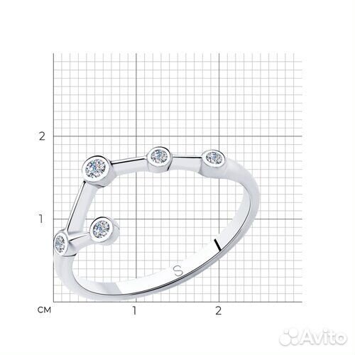 Кольцо sokolov из серебра, 94013058, р.16,5