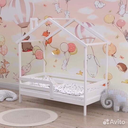 Кроватка Теремок для малыша высокий борт из массив