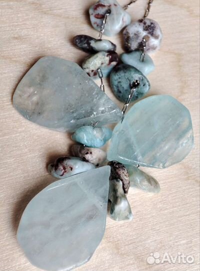 Колье с Аквамарином и Ларимаром