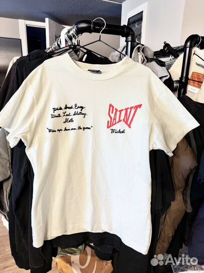 Футболка Saint Michael White Logo Over Оригинал