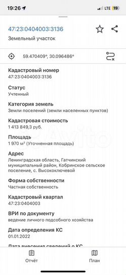 Участок 19,7 сот. (ИЖС)