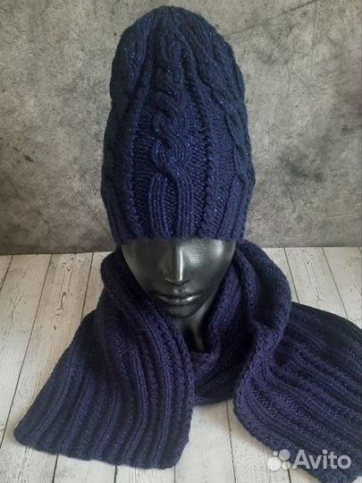 Шапка женская с шарфом