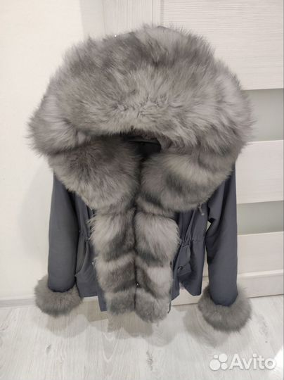 Парка куртка пуховик натуральный мех