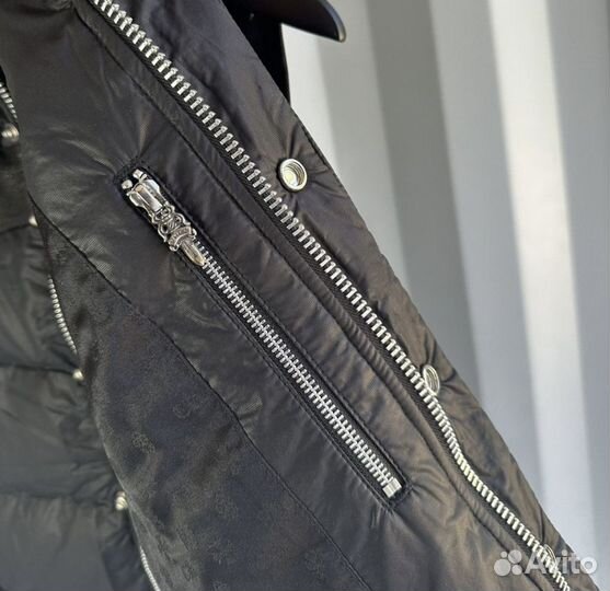 Chrome Hearts Down Puffer Vest Leather Detail