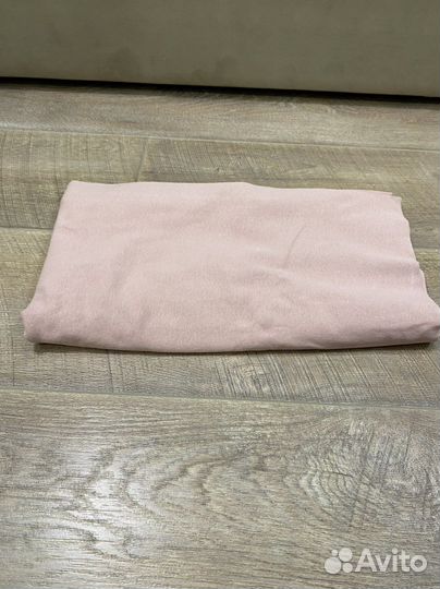 Ткань футер 2х нитка + рибана в тон пудра
