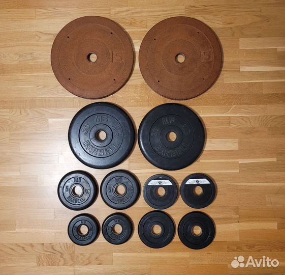 Блины обрезиненные Barbell 50 мм (20; 5; 2.5 кг)