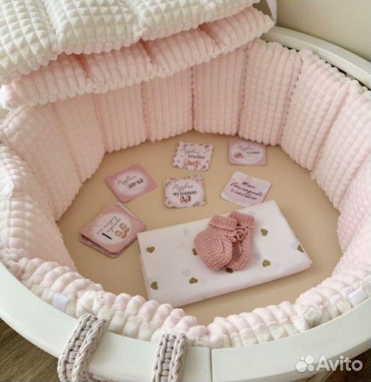 Бортики-заборчики плюшевые в детскую кроватку