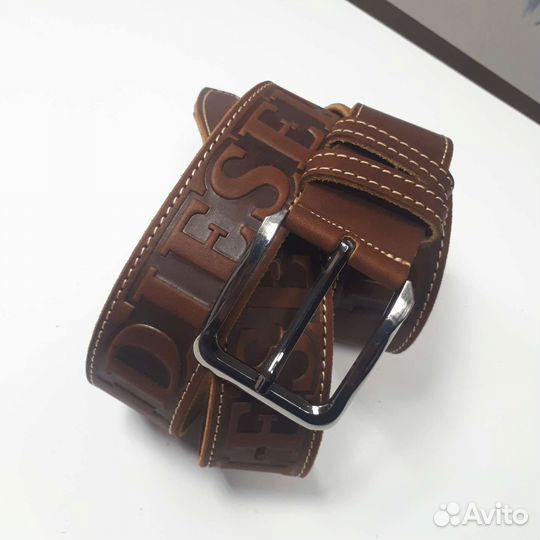 Ремень кожанный с надписью disel на 45мм