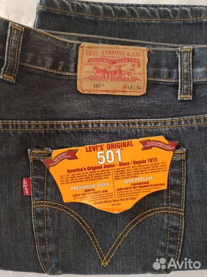 Мужские джинсы levis 501 индиго