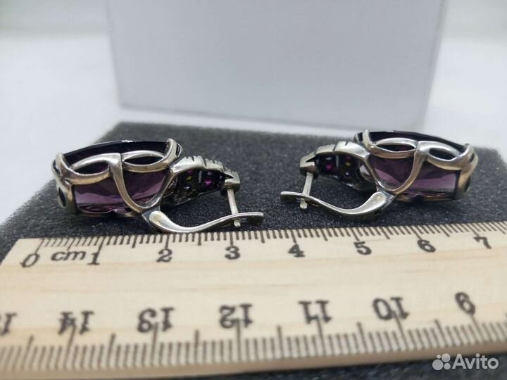 Крупные серебряные серьги