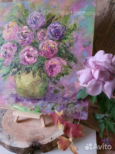 Картина маслом розы