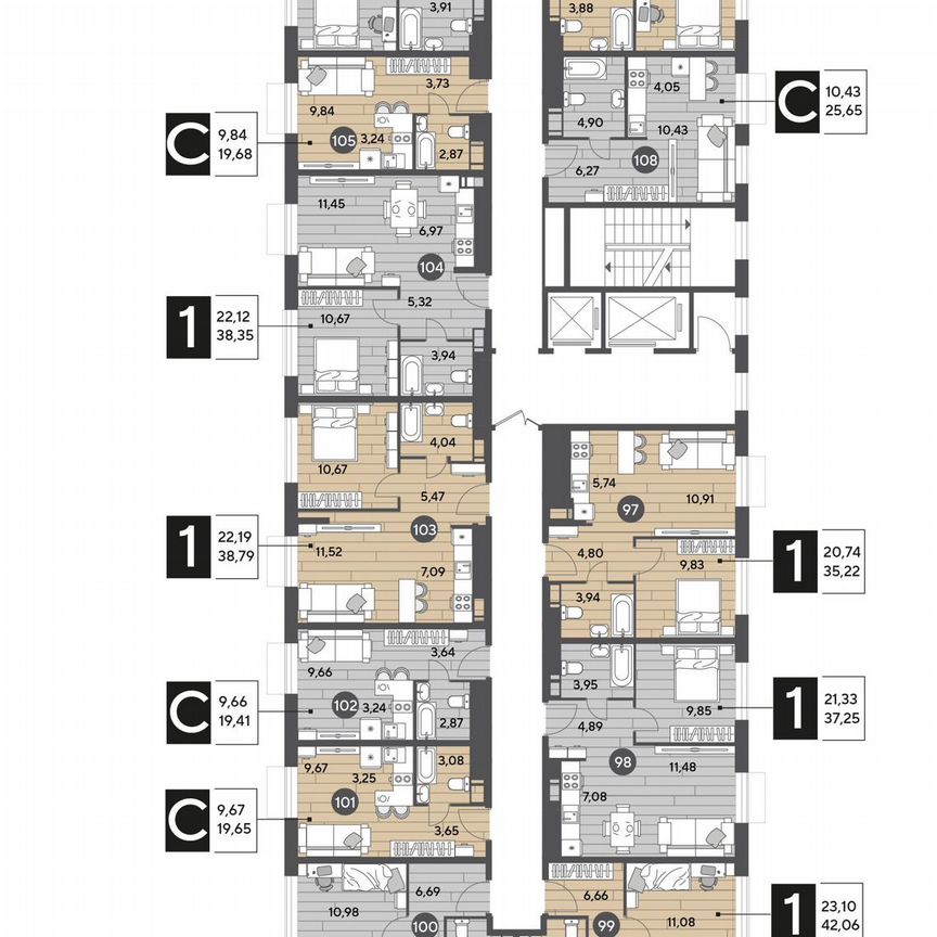 1-к. квартира, 37,3 м², 2/14 эт.