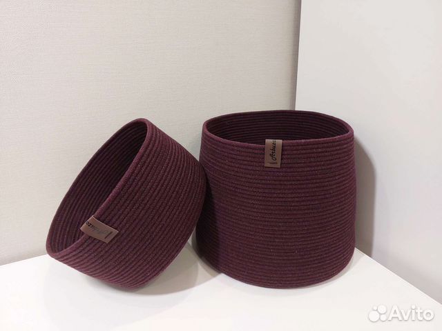 Набор корзин из хлопкового шнура