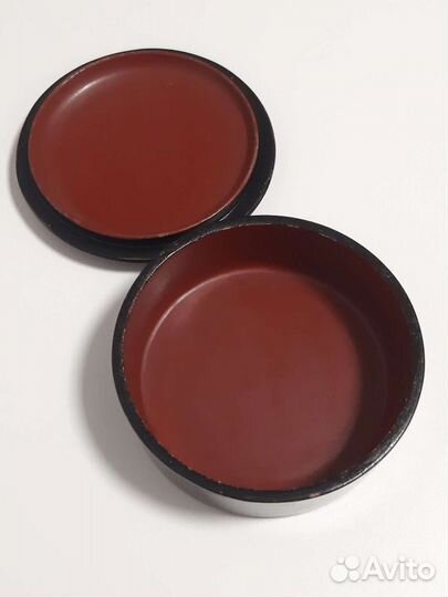 Шкатулка круглая лаковая винтаж