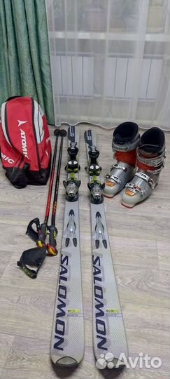 Горные лыжи и ботинки 43