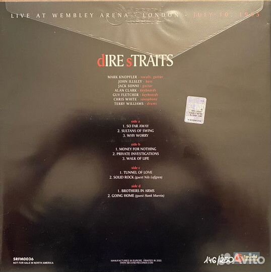 Виниловая пластинка dire straits - live AT wembley