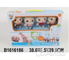 Музыкальная карусель для кроватки на бат. 4 мягких