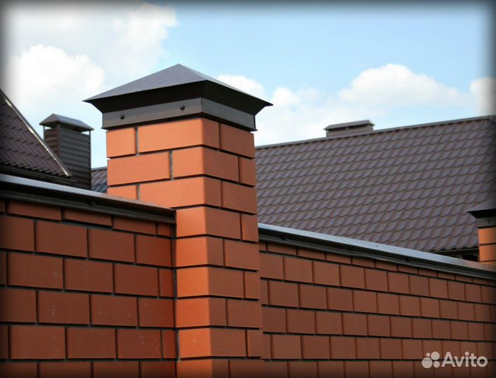 Колпак на столб 390 х 390 0,45мм RAL 3005