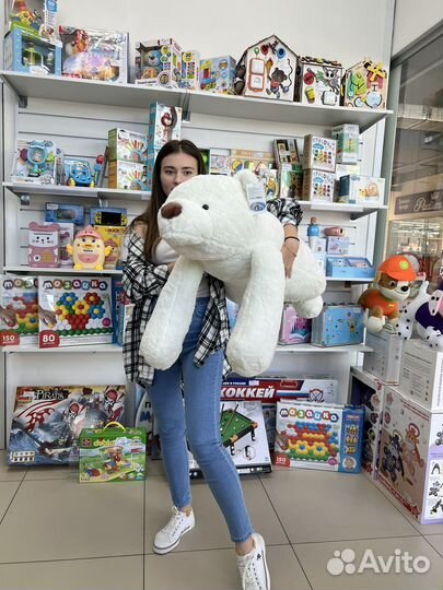 Плюшевый медведь белый 110 см