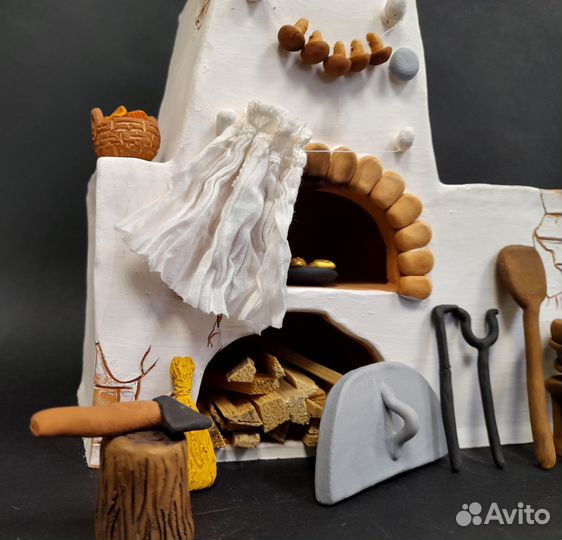 Сувенирная керамика подсвечник русская печь