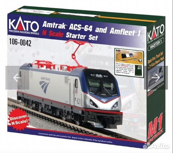 Железная дорога N(1:160) 9мм Набор Amtrak ACS-64 a