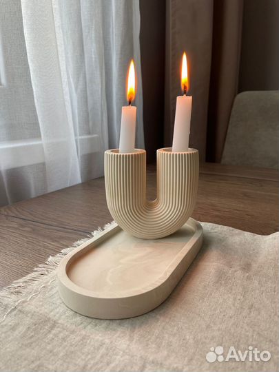 Подсвечник гипсовый ручной работы