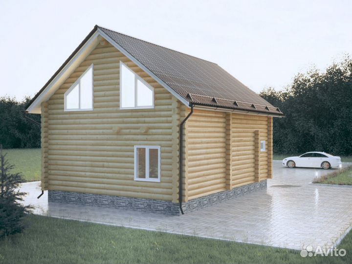 Сруб дома из бревна