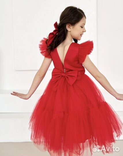 Платье для девочки 128 красное