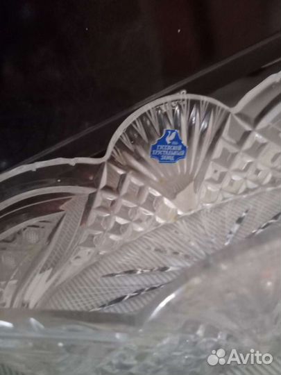 Ваза кубок,30 см выс, толстый хрусталь