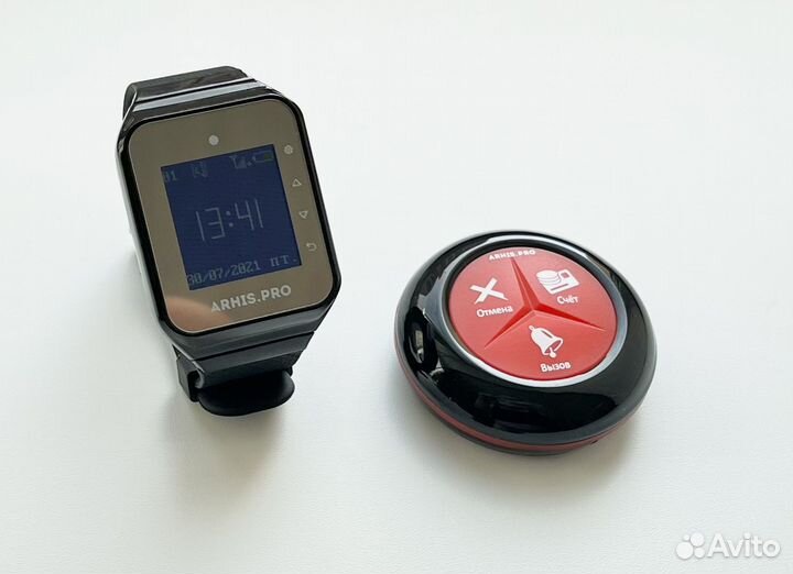 Премиальная кнопка вызова официанта и часы