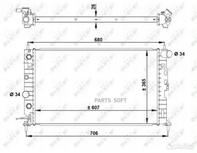 Радиатор opel Vectra B 1.6/1.8/2.0 A +AC 10/95-7/03; 50219A