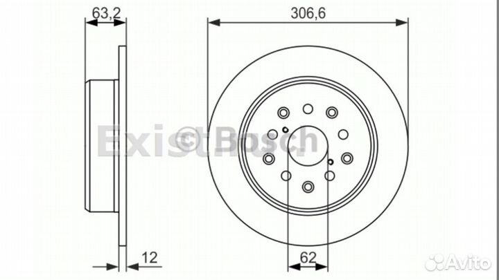 Тормозные диски Bosch для Toyota Altezza, Lexus IS