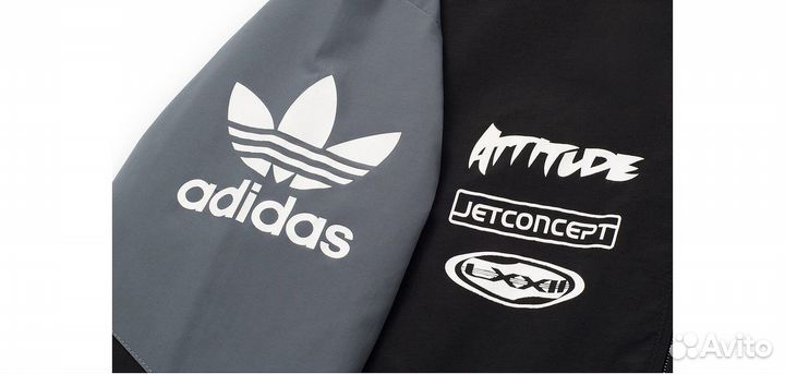 Ветровка adidas черная с серым