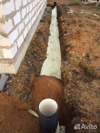 Бригада строителей отмостки, заезды, дренаж