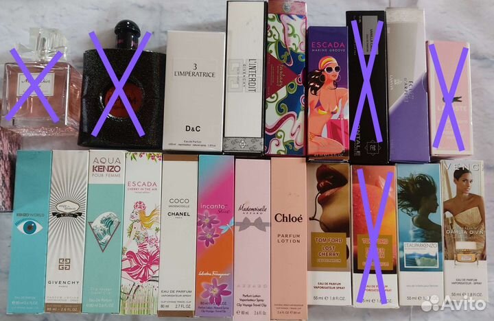 Женские и мужские духи в ассортименте