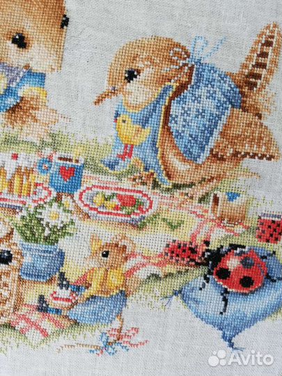 Вышивка на льне Lanarte