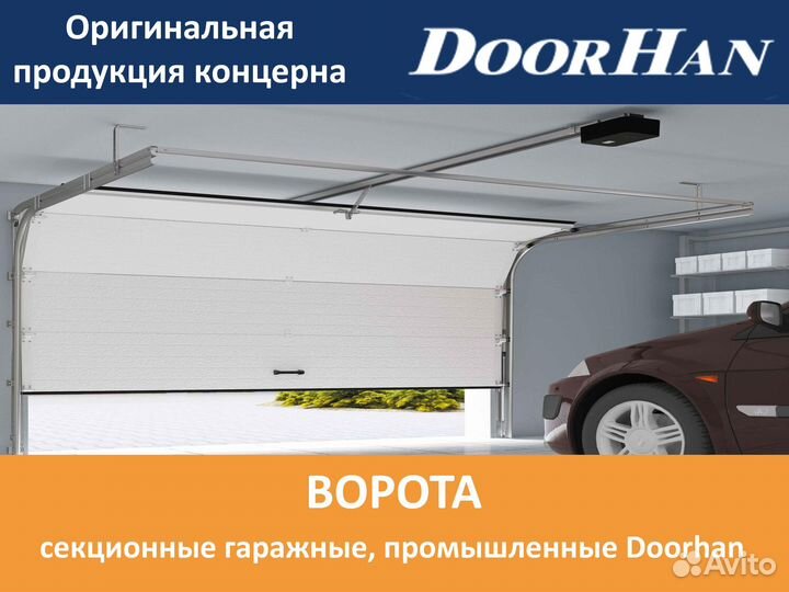 Ворота гаражные секционные автоматические Дорхан
